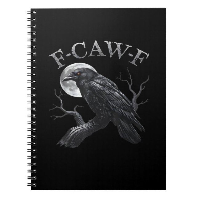 Crow F-Caw-F Funny Bird Moon Retro Classic Anteckningsbok (Framsidan)