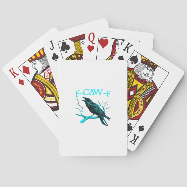 Crow F-Caw-F Funny Bird Retro Casinokort (Baksidan)