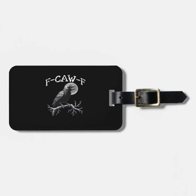 Crow F-Caw-F Funny Bird Retro Classic Bagagebricka (Horisontell Framsida)