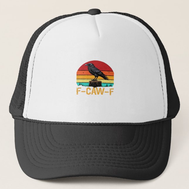 Crow, F-Caw-F Funny Bird Retro Classic Keps (Framsida)