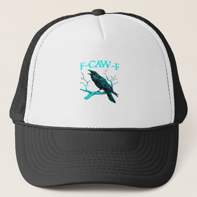 Crow F-Caw-F Funny Bird Retro Design Creative Styl Keps (Framsida)