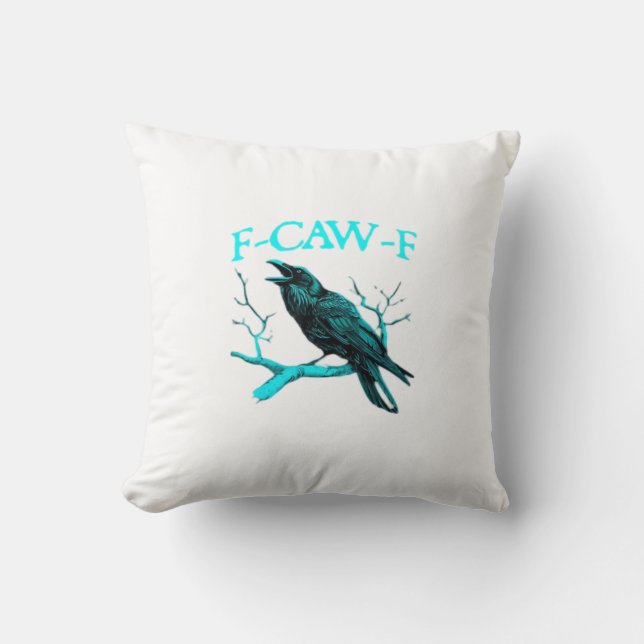 Crow F-Caw-F Funny Bird Retro Kudde (Framsida)