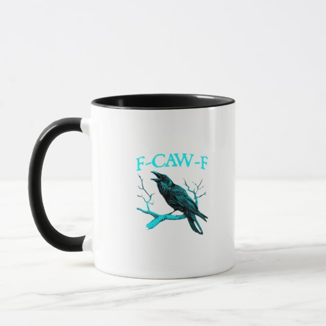Crow F-Caw-F Funny Bird Retro Mugg (Vänster)