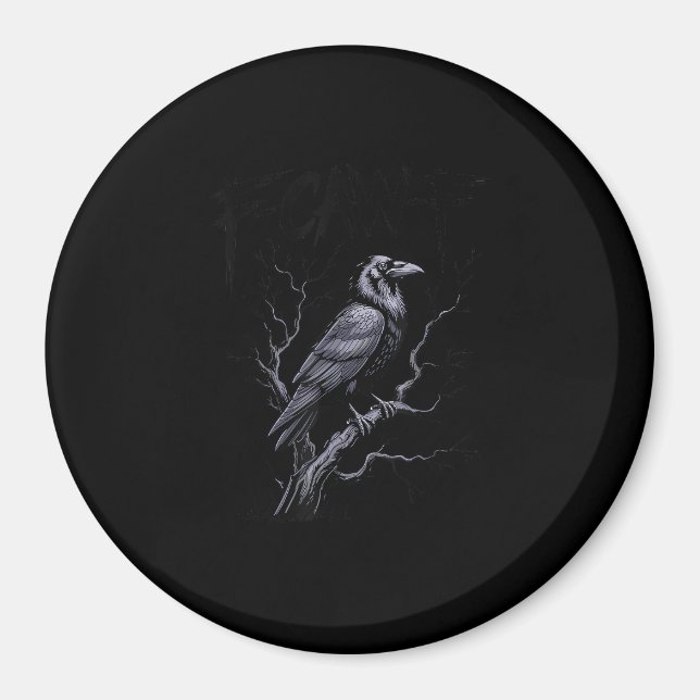 Crow F-Caw-F Funny Bird Saying Humor Meme Magnet (Framsidan)