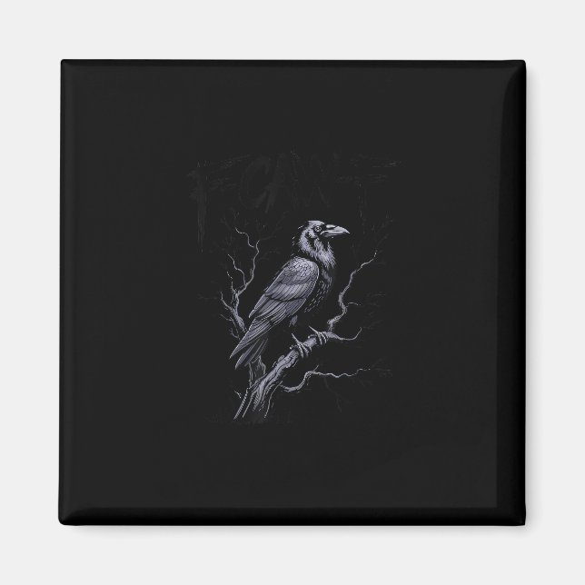 Crow F-Caw-F Funny Bird Saying Humor Meme Magnet (Framsidan)