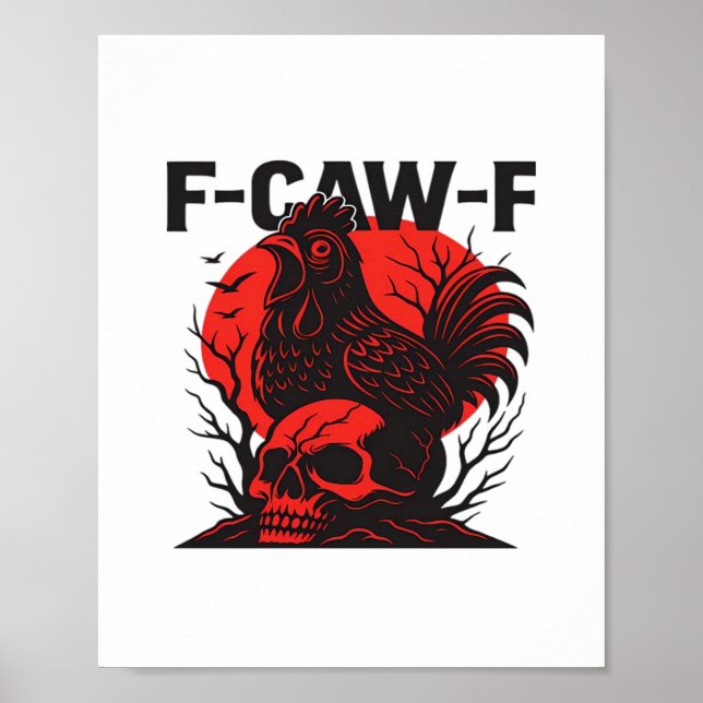 Crow F-Caw-F Funny Gothic Humor Poster (Framsidan)