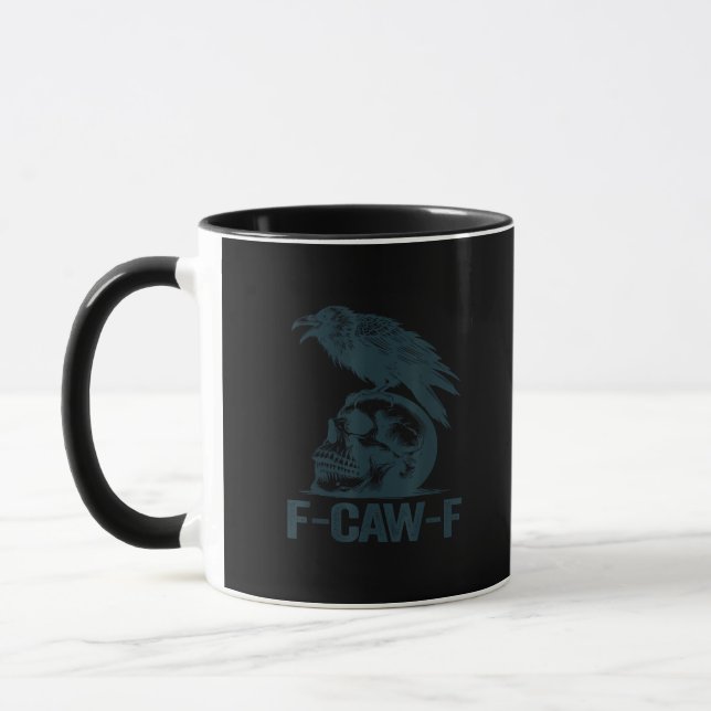 Crow F-Caw-F Retro Crow Lover Funny Mugg (Vänster)