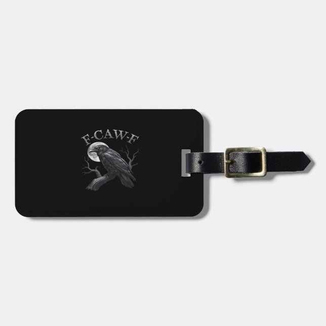Crow Funny F-Caw-F Moon Bagagebricka (Horisontell Framsida)