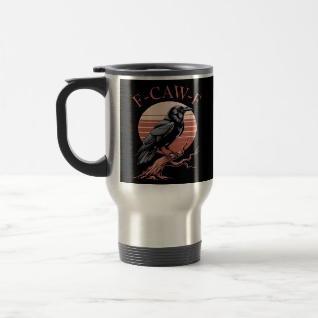 Crow Gothic Funny F-Caw-F Humor Classic Style Resemugg (Vänster)