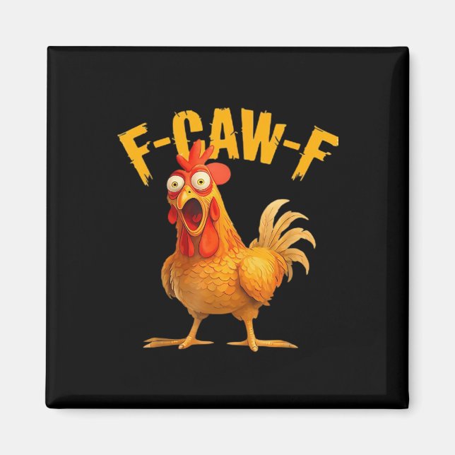 Crow Humor F-Caw-F Gothic Funny Retro Cool Magnet (Framsidan)