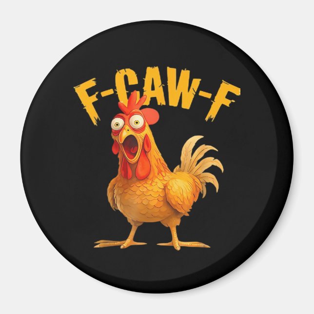 Crow Humor F-Caw-F Gothic Funny Retro Cool Magnet (Framsidan)