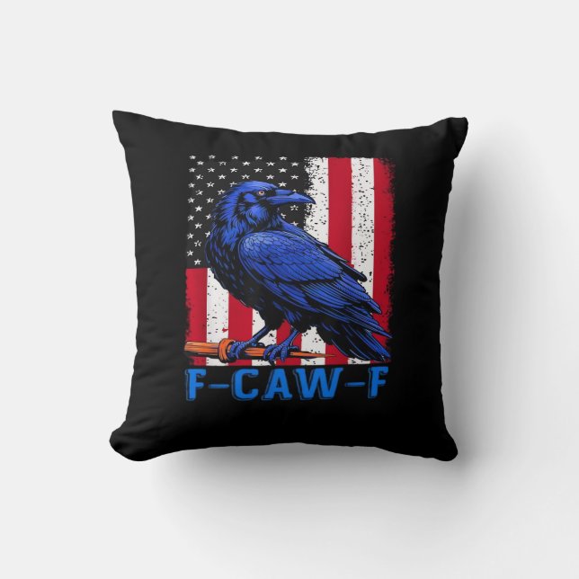 Crow Raven Funny F-Caw-F Minimal Clean Kudde (Framsida)