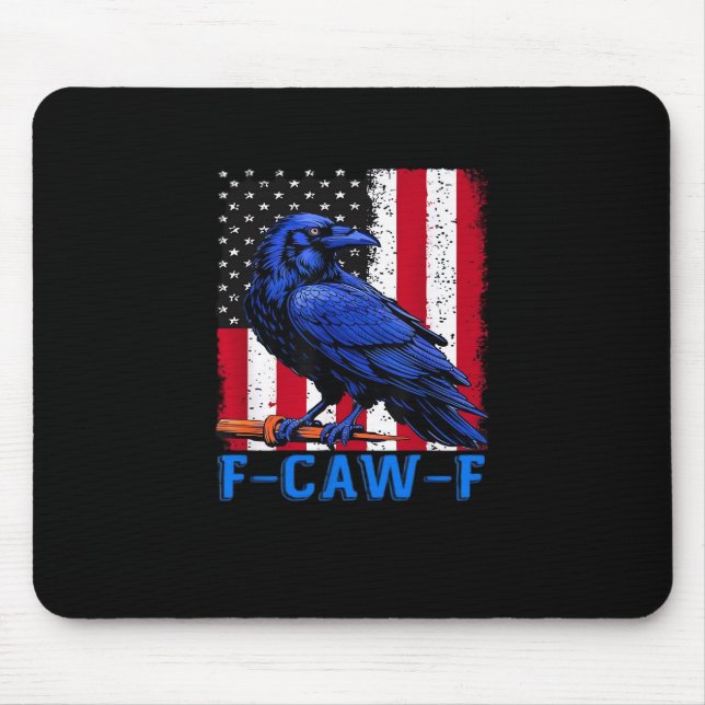 Crow Raven Funny F-Caw-F Minimal Clean Musmatta (Framsidan)