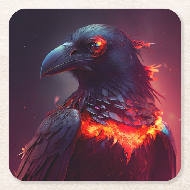 Crow Underlägg Papper Kvadrat (Framsidan)