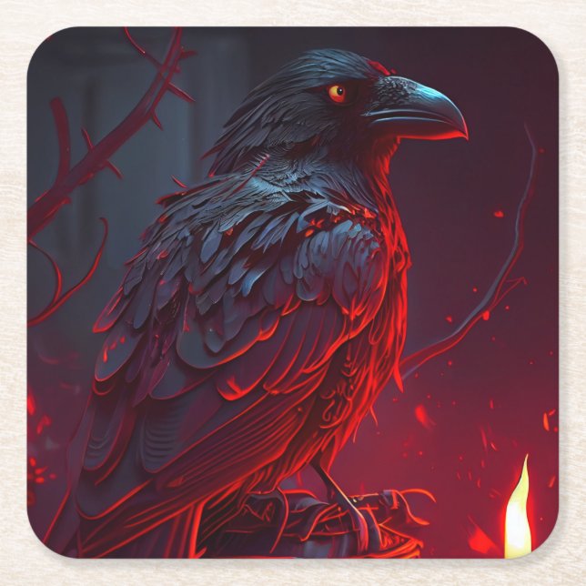 Crow Underlägg Papper Kvadrat (Framsidan)