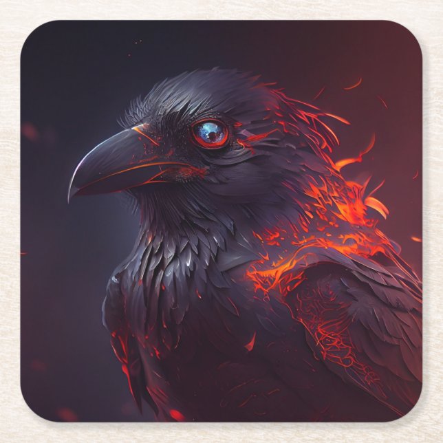Crow Underlägg Papper Kvadrat (Framsidan)