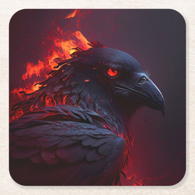 Crow Underlägg Papper Kvadrat (Framsidan)