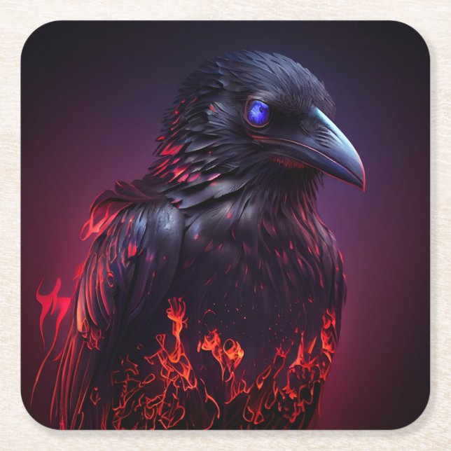 Crow Underlägg Papper Kvadrat (Framsidan)
