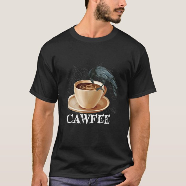 Crowcore Aesthetic Raven Bird Spooky Mörk Gothic T Shirt (Framsida)
