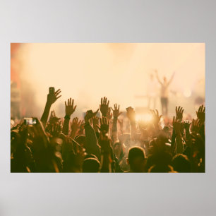 Crowd at cont - retro stil fotokonsert,folkmassa, poster