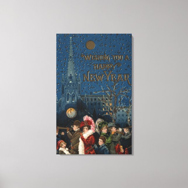 Crowd Blowing Horns Canvastryck (Framsida)