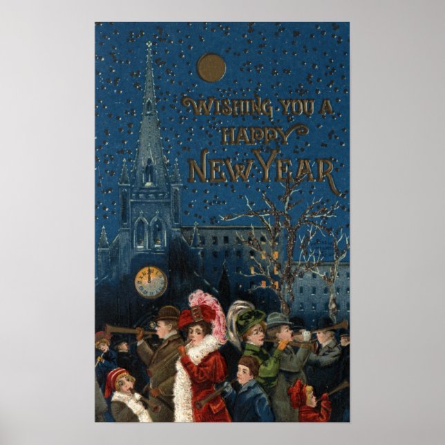 Crowd Blowing Horns Poster (Framsidan)