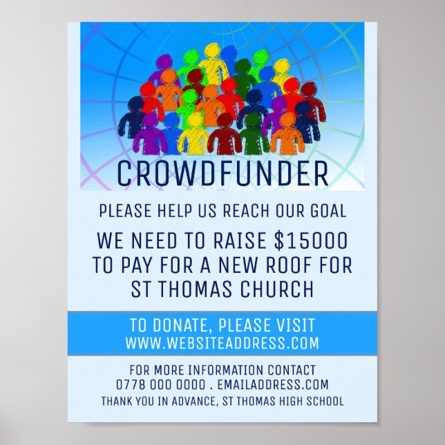 Crowd Design, Crowdfunder, folkfinansiering Poster (Framsidan)