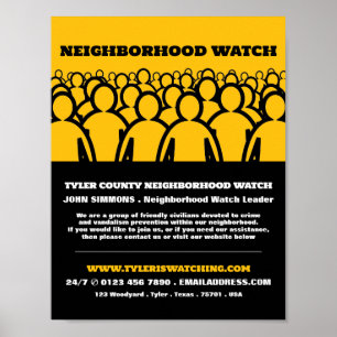 Crowd Design, Grannskapsbevakning, gemenskapsrekla Poster