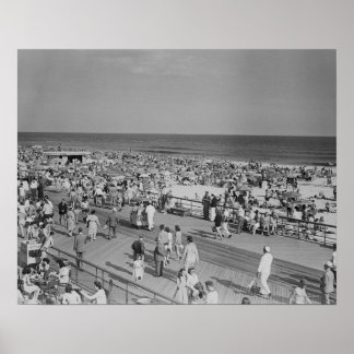 Crowd på Beach Poster