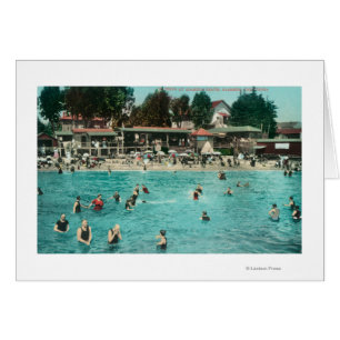 Crowds Swimming at Alameda BeachAlameda, CA Hälsningskort