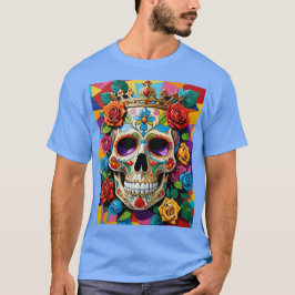 Crowed Sugar Skull Art T-Shirt