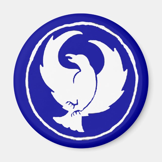 Crowfoot Magnet i blått, runt eller fyrkantigt (Framsidan)