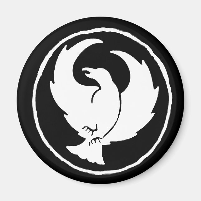 Crowfoot Magnet in White, Round eller Square (Framsidan)