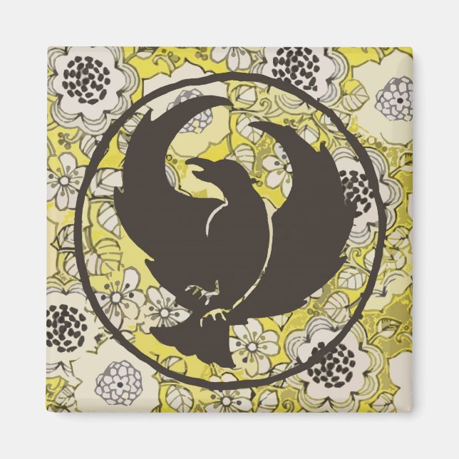 Crowfoot Magnet med vita blommor (Framsidan)