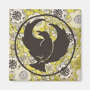 Crowfootmagnet med vitblommor magnet