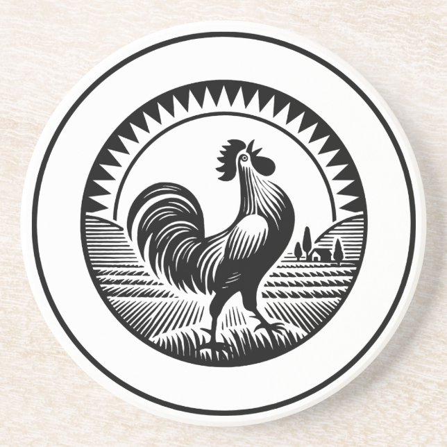 Crowing Cockerel Underlägg (Framsidan)