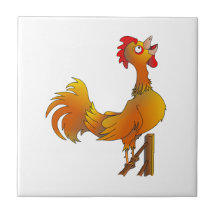 Crowing tecknad bantam tupp