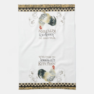 Crowing Tupp Black & Tan Check Swirl Kitchen Kökshandduk