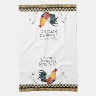 Crowing Tupp Black & Tan Check Swirl Kitchen Kökshandduk