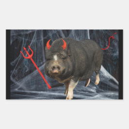 Crowley Halloween! Rektangulärt Klistermärke