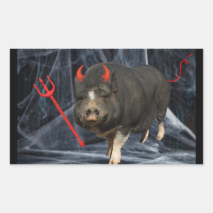 Crowley Halloween! Rektangulärt Klistermärke