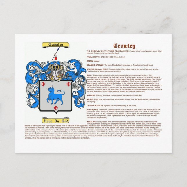 Crowley (mening) vykort (Framsida)