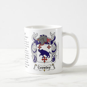 Crowley, ursprung som, är menande och vapensköld kaffemugg