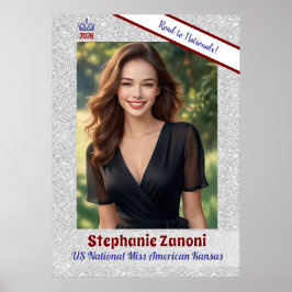 Crown and Sash Pageant Door Banner Poster