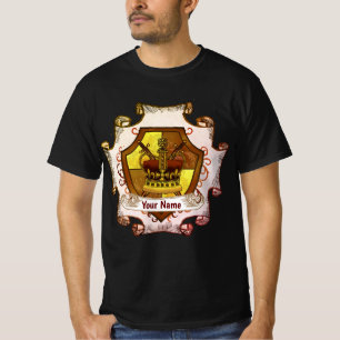 Crown Familjevapen Efternamn t-shirt