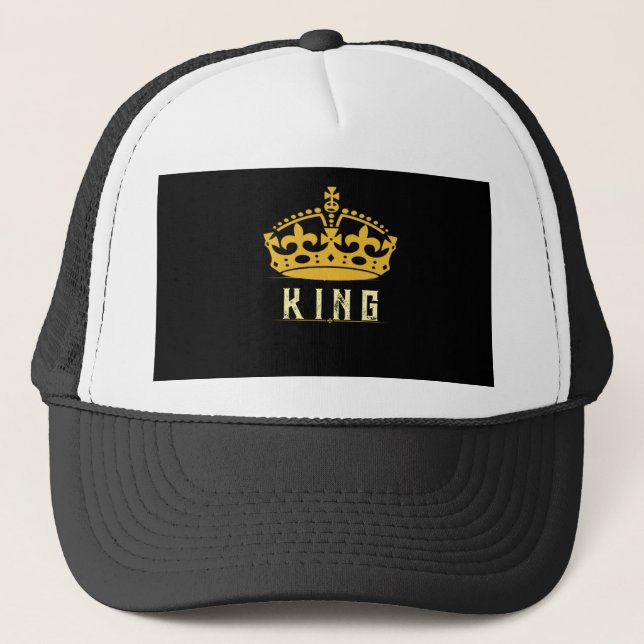 Crown Image KING Text Royal Style White Black-Cap Keps (Framsida)