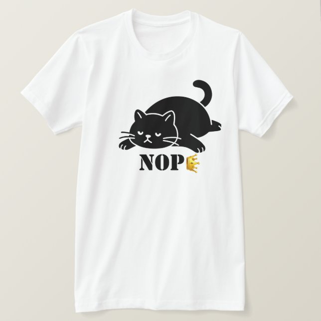 Crown NOPE Black Cat Funny for Cat Lovers T Shirt (Design framsida)