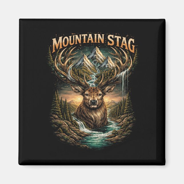 Crown of the Mountain Stag Magnet (Framsidan)