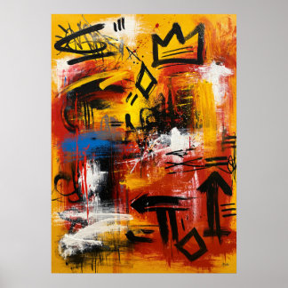 Crown Signal Neo-Expressionistisk Abstrakt Konst Poster