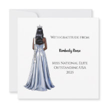 Crowned Beauty Queen Flat Thank You Card